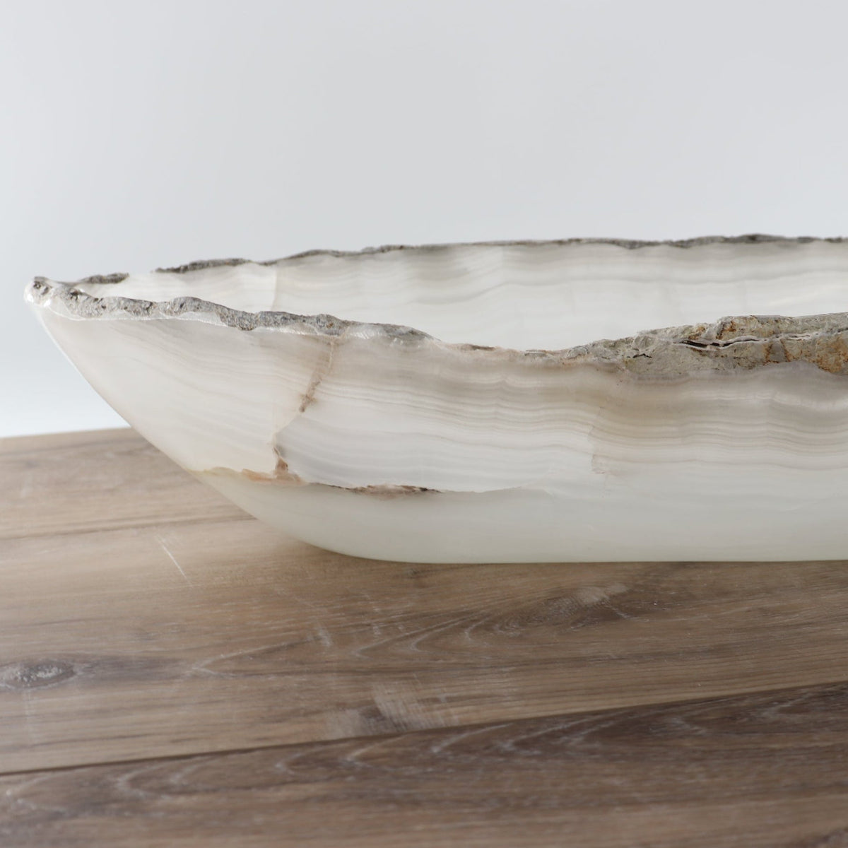 Mexican Onyx/Calcite Canoe Bowl 34"