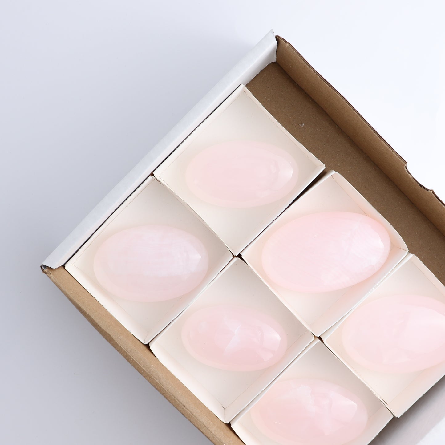 Pink Mangano Calcite Palm Stone Set of 6