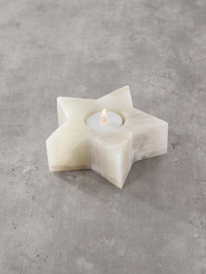White and Green Onyx Star Candle Holders Set of 4 - Expert Wholesale and Supplier of Wholesale Crystals & Bulk Gemstones, ["Accessories","Candle Holder","Catalog Onyx","Mexico","Onyx"]
