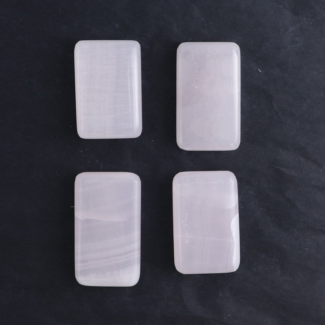 Pink Mangano Calcite Rectangles Set of 12