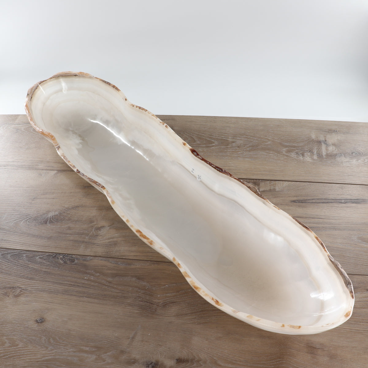 Mexican Onyx/Calcite Canoe Bowl 35"