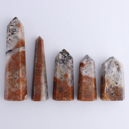 Mosaic Quartz Towers Set of 5 - Expert Wholesale and Supplier of Wholesale Crystals & Bulk Gemstones, ["Madagascar","Mosaic Quartz","Quartz"]