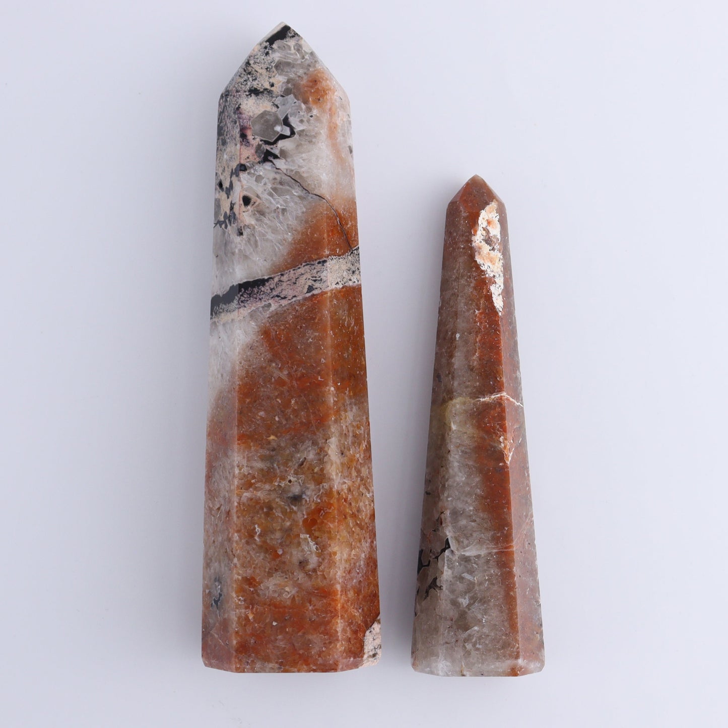 Mosaic Quartz Towers Set of 5 - Expert Wholesale and Supplier of Wholesale Crystals & Bulk Gemstones, ["Madagascar","Mosaic Quartz","Quartz"]