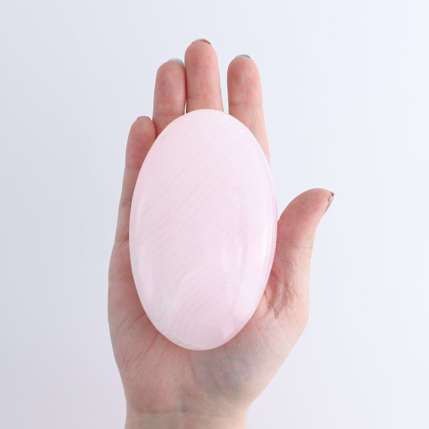Pink Mangano Calcite Palm Stone Set of 6