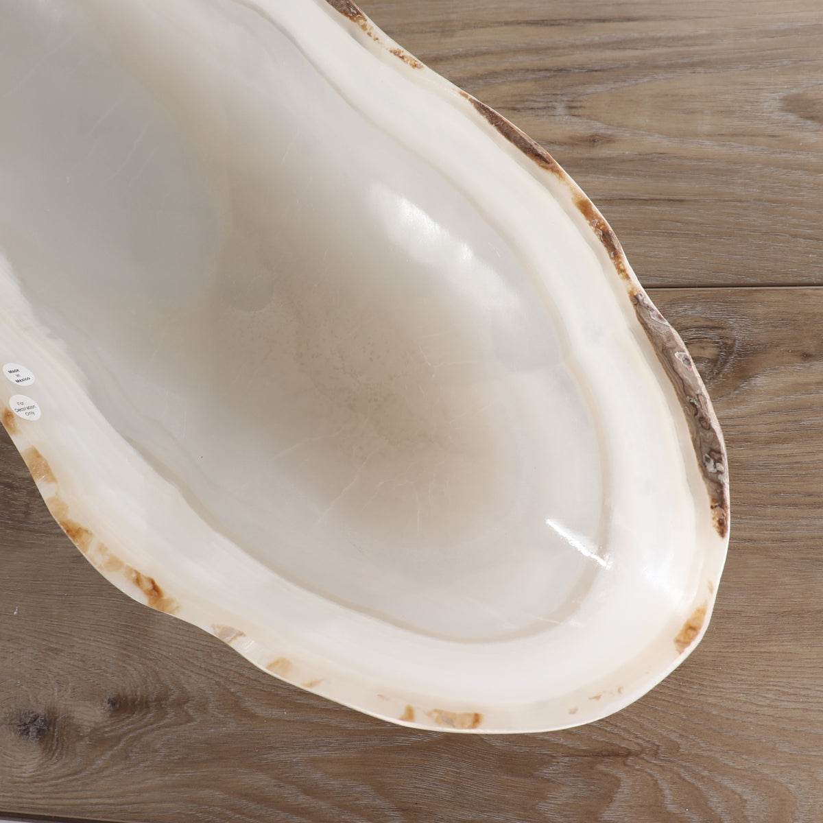 Mexican Onyx/Calcite Canoe Bowl 35"
