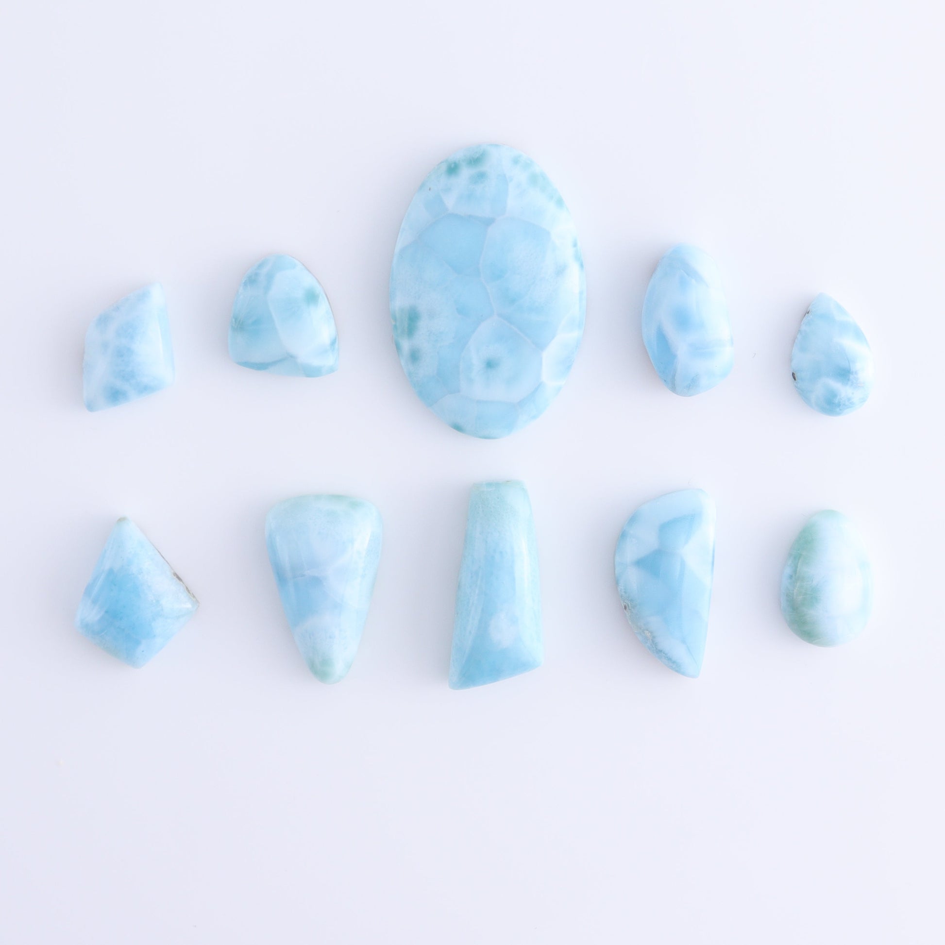 Larmiar Cabs Set of 10 - Expert Wholesale and Supplier of Wholesale Crystals & Bulk Gemstones, ["Cabs","Freeform","Freeforms","Larimar"]