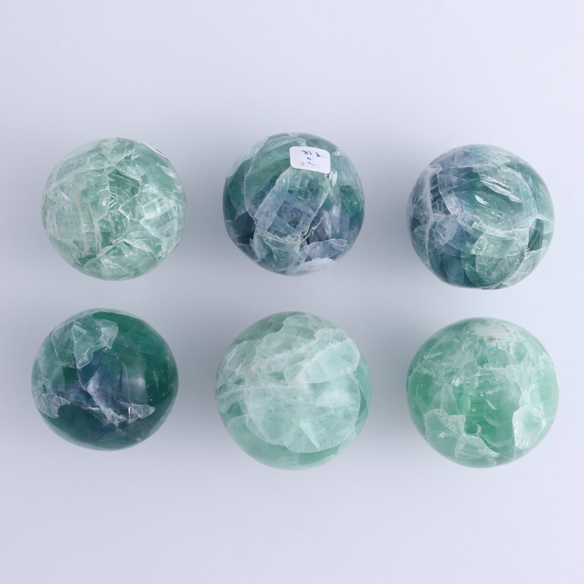 Fluorite Spheres Set of 6 - Expert Wholesale and Supplier of Wholesale Crystals & Bulk Gemstones, ["Fluorite","Mexico","Spheres"]