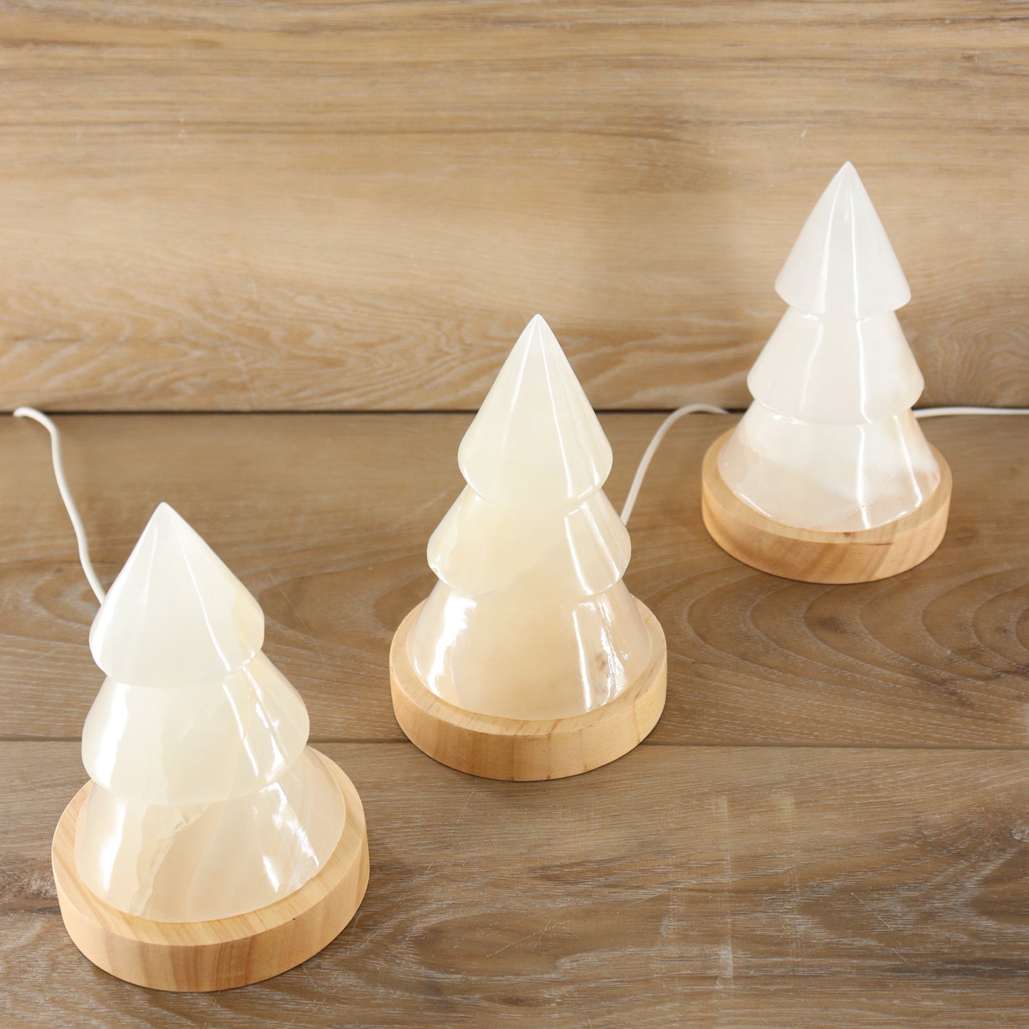 Onyx Christmas Tree Lamps Set of 3 - Expert Supplier of Wholesale Crystals & Bulk Gemstones