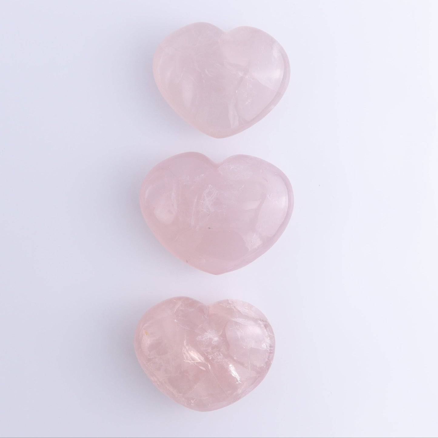 Rose Quartz Hearts Set of 3 - Expert Wholesale and Supplier of Wholesale Crystals & Bulk Gemstones, ["Hearts","Madagascar","Quartz","Rose Quartz"]