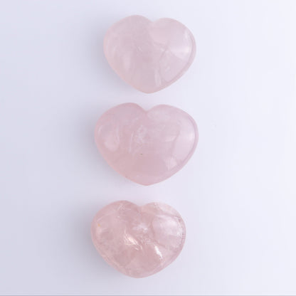 Rose Quartz Hearts Set of 3 - Expert Wholesale and Supplier of Wholesale Crystals & Bulk Gemstones, ["Hearts","Madagascar","Quartz","Rose Quartz"]
