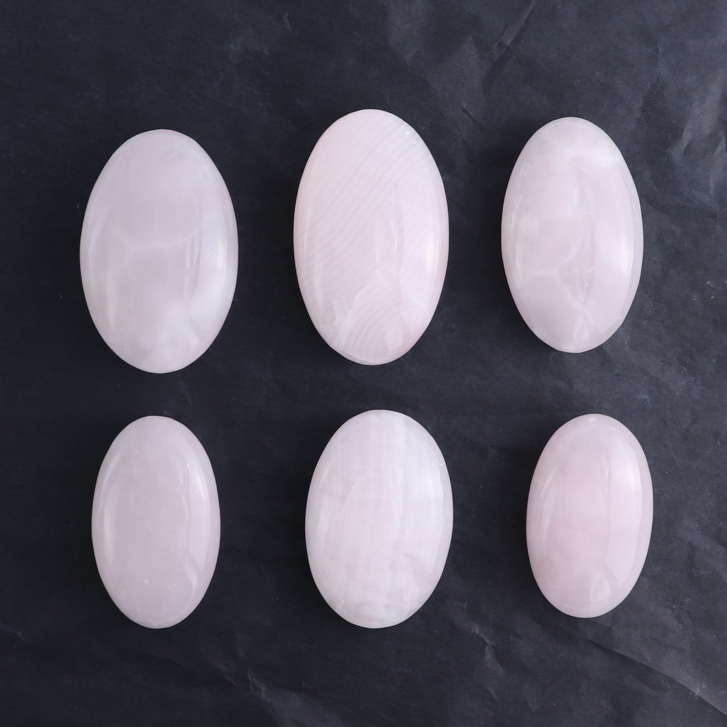 Pink Mangano Calcite Palm Stone Set of 6