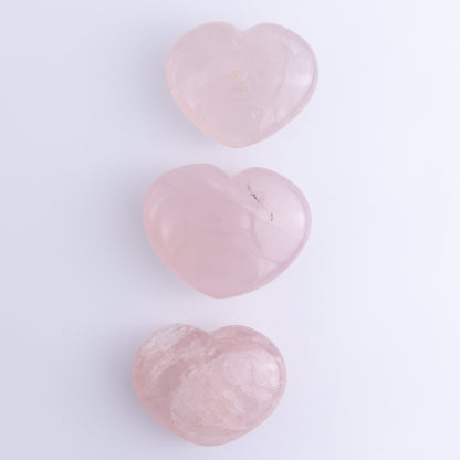 Rose Quartz Hearts Set of 3 - Expert Wholesale and Supplier of Wholesale Crystals & Bulk Gemstones, ["Hearts","Madagascar","Quartz","Rose Quartz"]