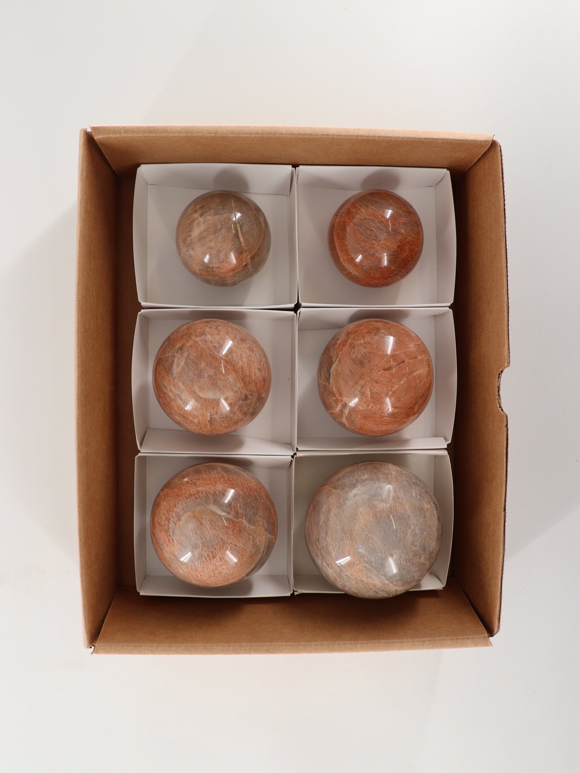 Peach Moonstone Spheres Set of 6 - Expert Wholesale and Supplier of Wholesale Crystals & Bulk Gemstones, []