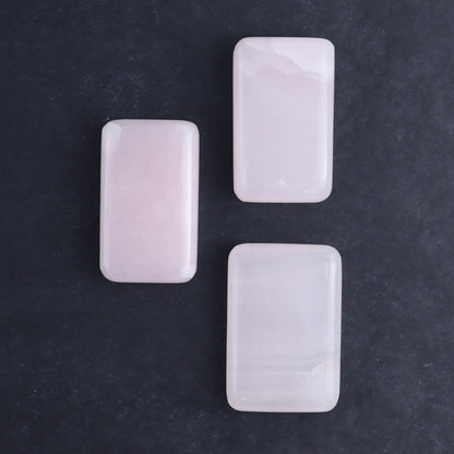 Pink Mangano Calcite Rectangles and Hearts Set of 6 - Expert Wholesale and Supplier of Wholesale Crystals & Bulk Gemstones, ["Calcite","Hearts","Madagascar","Pink Calcite","Rectangle"]