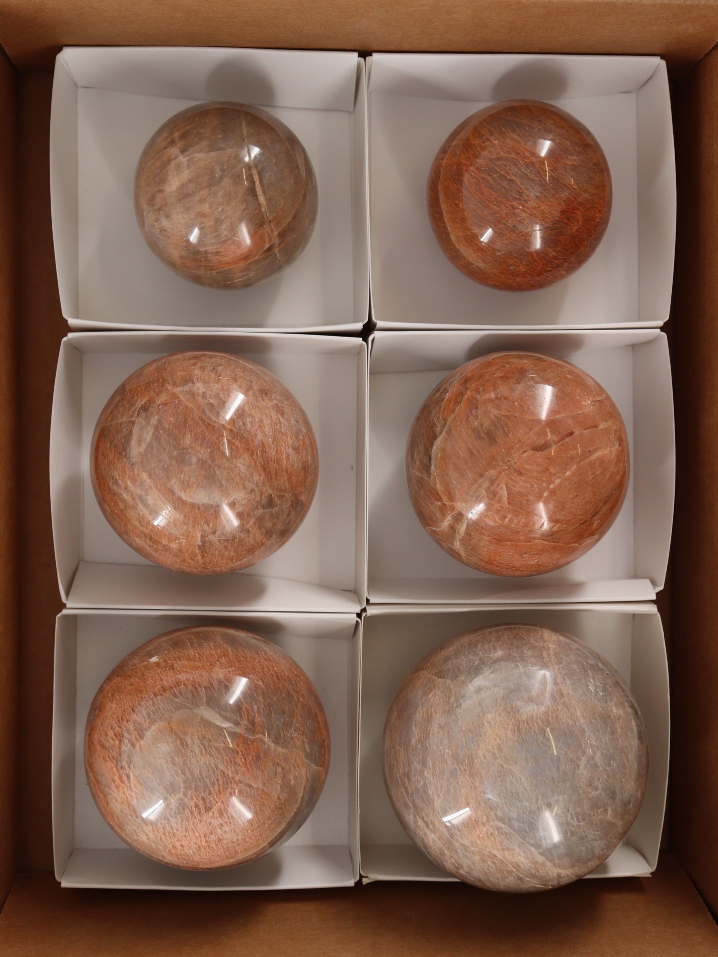 Peach Moonstone Spheres Set of 6 - Expert Wholesale and Supplier of Wholesale Crystals & Bulk Gemstones, []