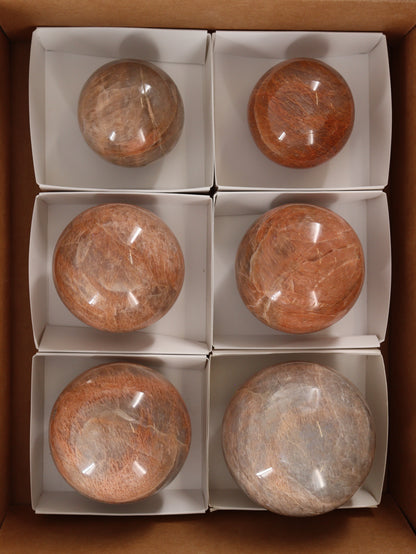Peach Moonstone Spheres Set of 6 - Expert Wholesale and Supplier of Wholesale Crystals & Bulk Gemstones, []