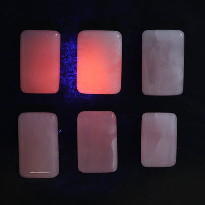 Pink Mangano Calcite Rectangles Set of 12