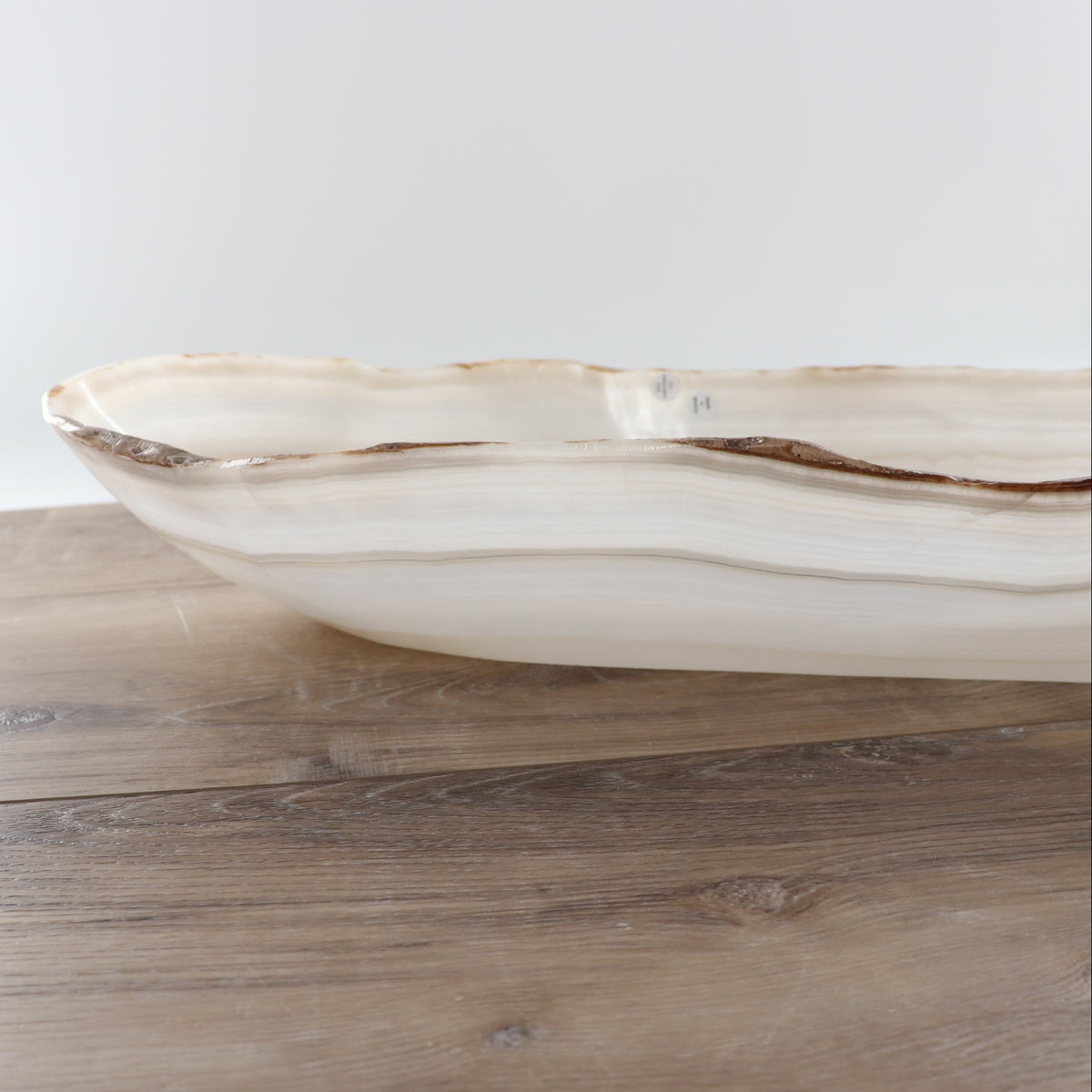 Mexican Onyx/Calcite Canoe Bowl 35"