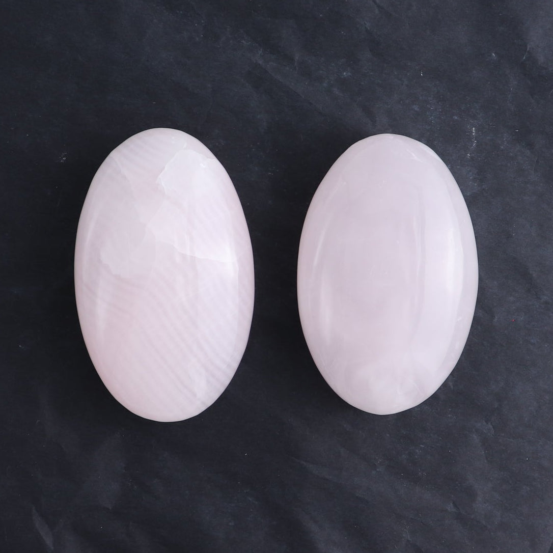 Pink Mangano Calcite Palm Stone Set of 6