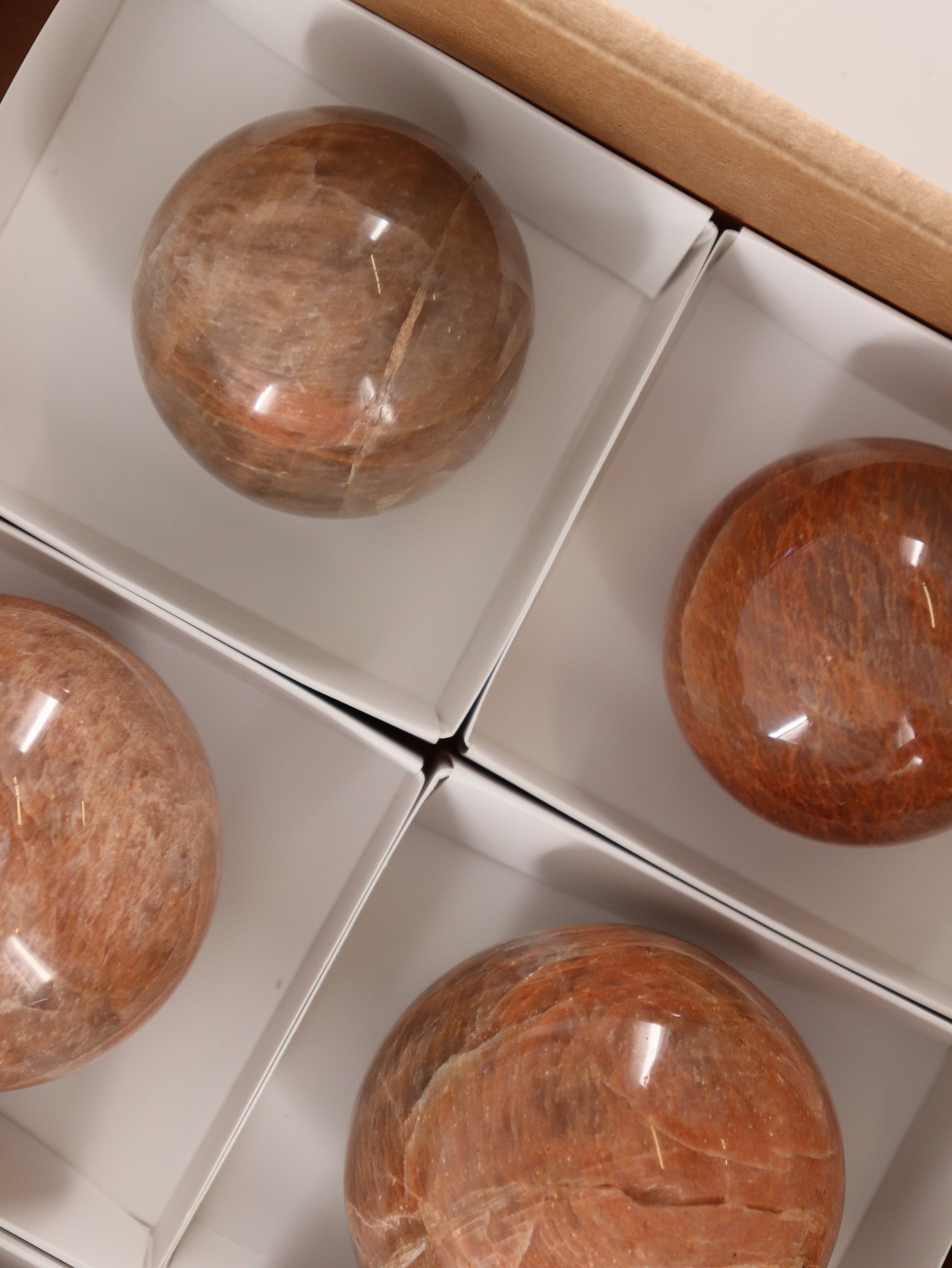 Peach Moonstone Spheres Set of 6 - Expert Wholesale and Supplier of Wholesale Crystals & Bulk Gemstones, []