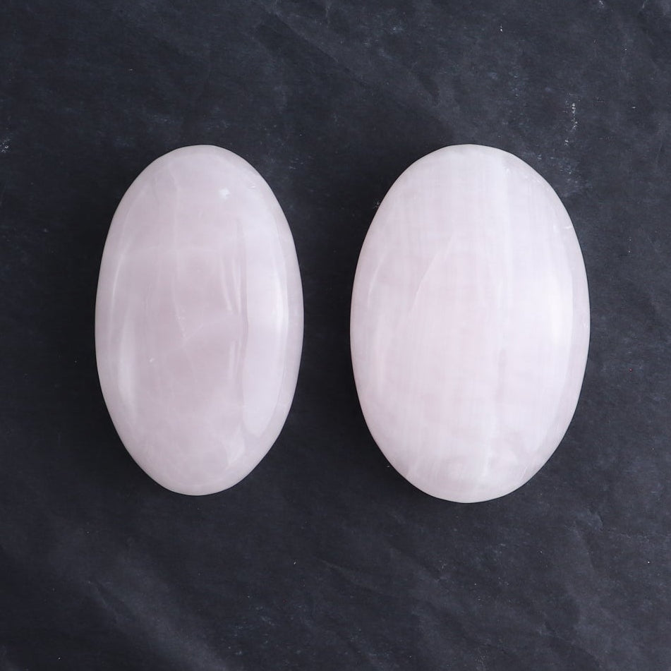 Pink Mangano Calcite Palm Stone Set of 6