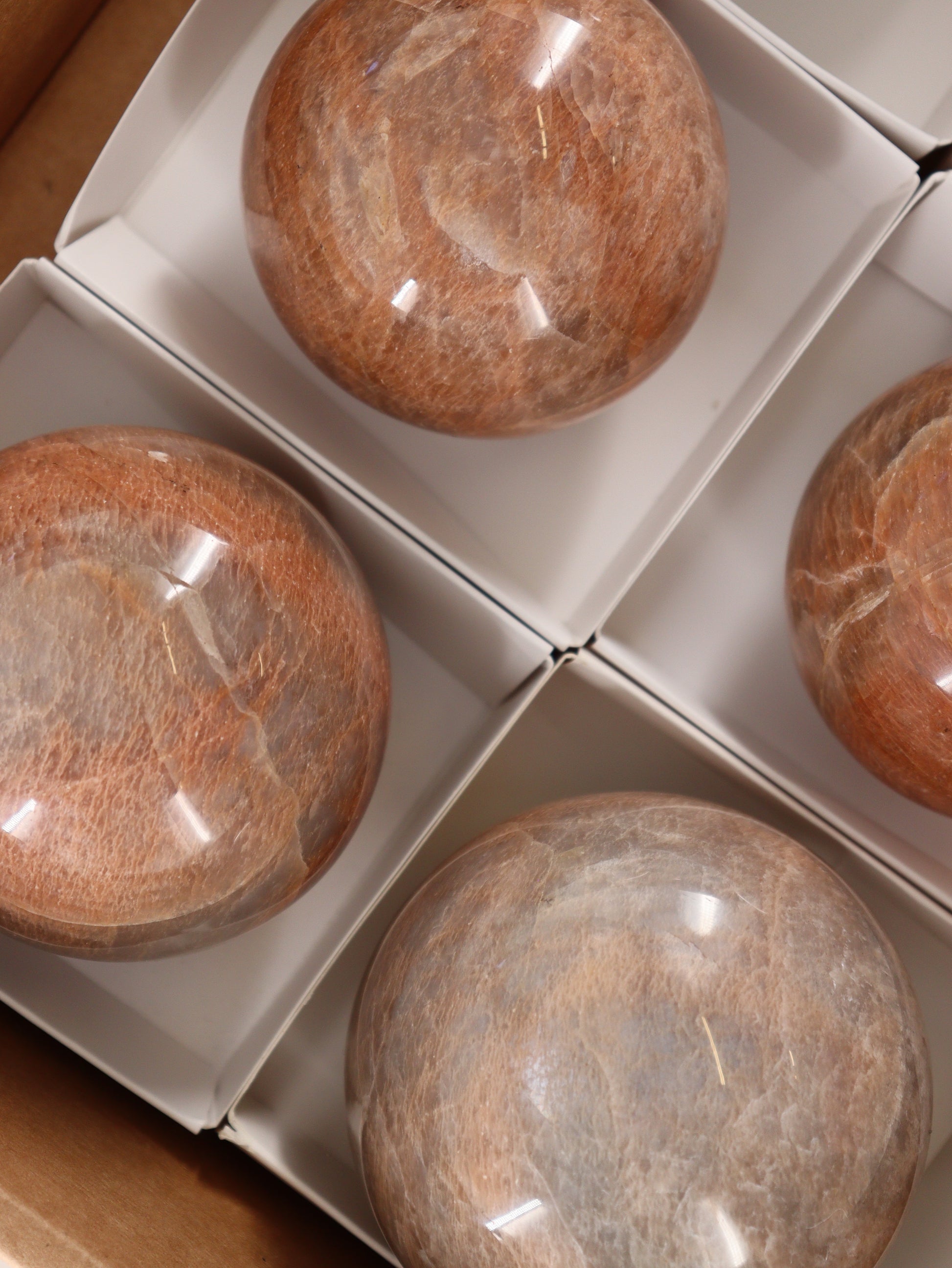 Peach Moonstone Spheres Set of 6 - Expert Wholesale and Supplier of Wholesale Crystals & Bulk Gemstones, []