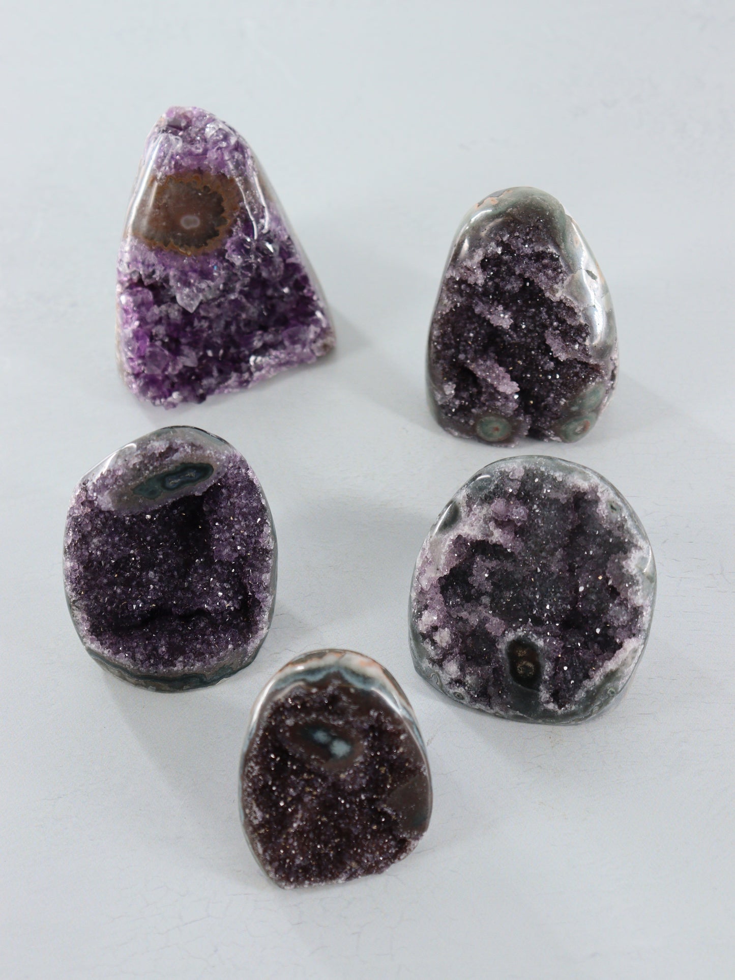 Amethyst Cut Base Set of 5 - Expert Supplier of Wholesale Crystals & Bulk Gemstones