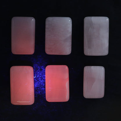 Pink Mangano Calcite Rectangles Set of 12