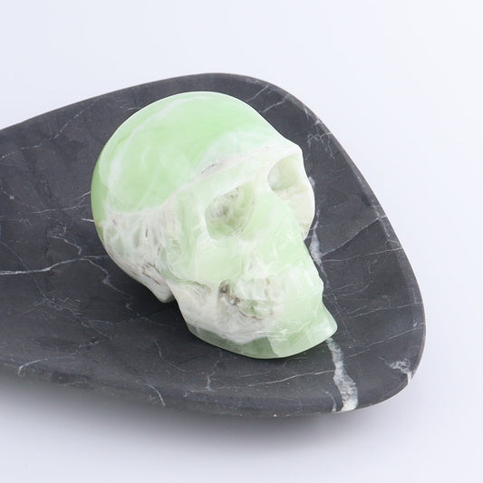 One Mexican Green Onyx/Calcite Skull - Expert Wholesale and Supplier of Wholesale Crystals & Bulk Gemstones, ["Calcite","Catalog Onyx","Green Onyx","Mexico","onyx","Skulls"]