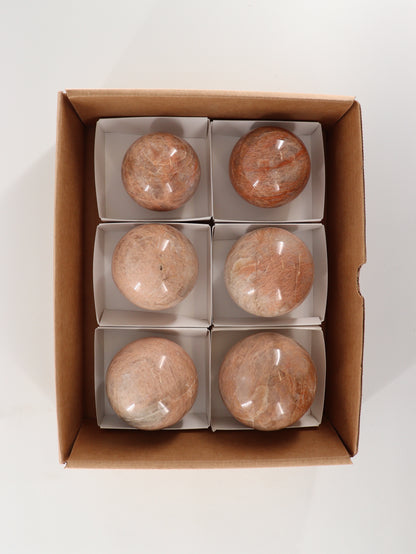 Peach Moonstone Spheres Set of 6 - Expert Wholesale and Supplier of Wholesale Crystals & Bulk Gemstones, []