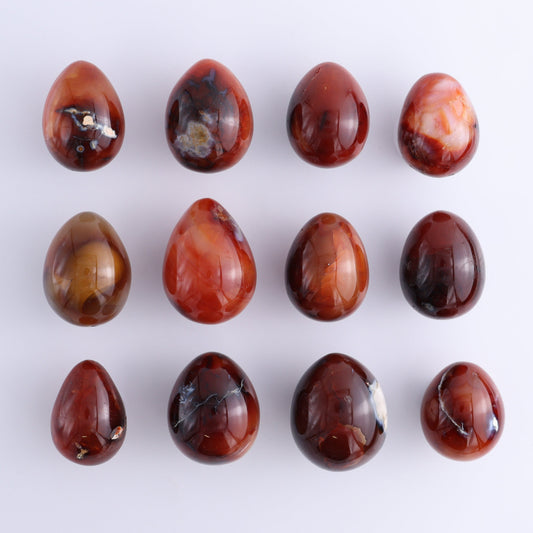 Carnelian Eggs Set of 12 - Expert Wholesale and Supplier of Wholesale Crystals & Bulk Gemstones, ["carnelian","Eggs","Madagascar"]
