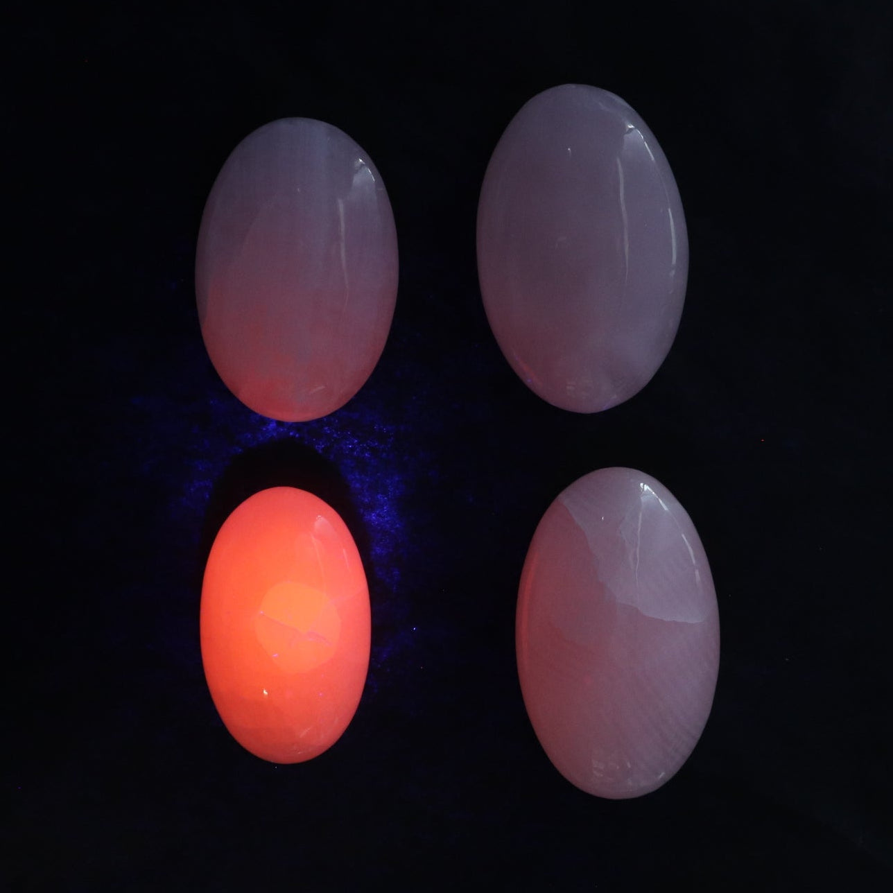 Pink Mangano Calcite Palm Stone Set of 6