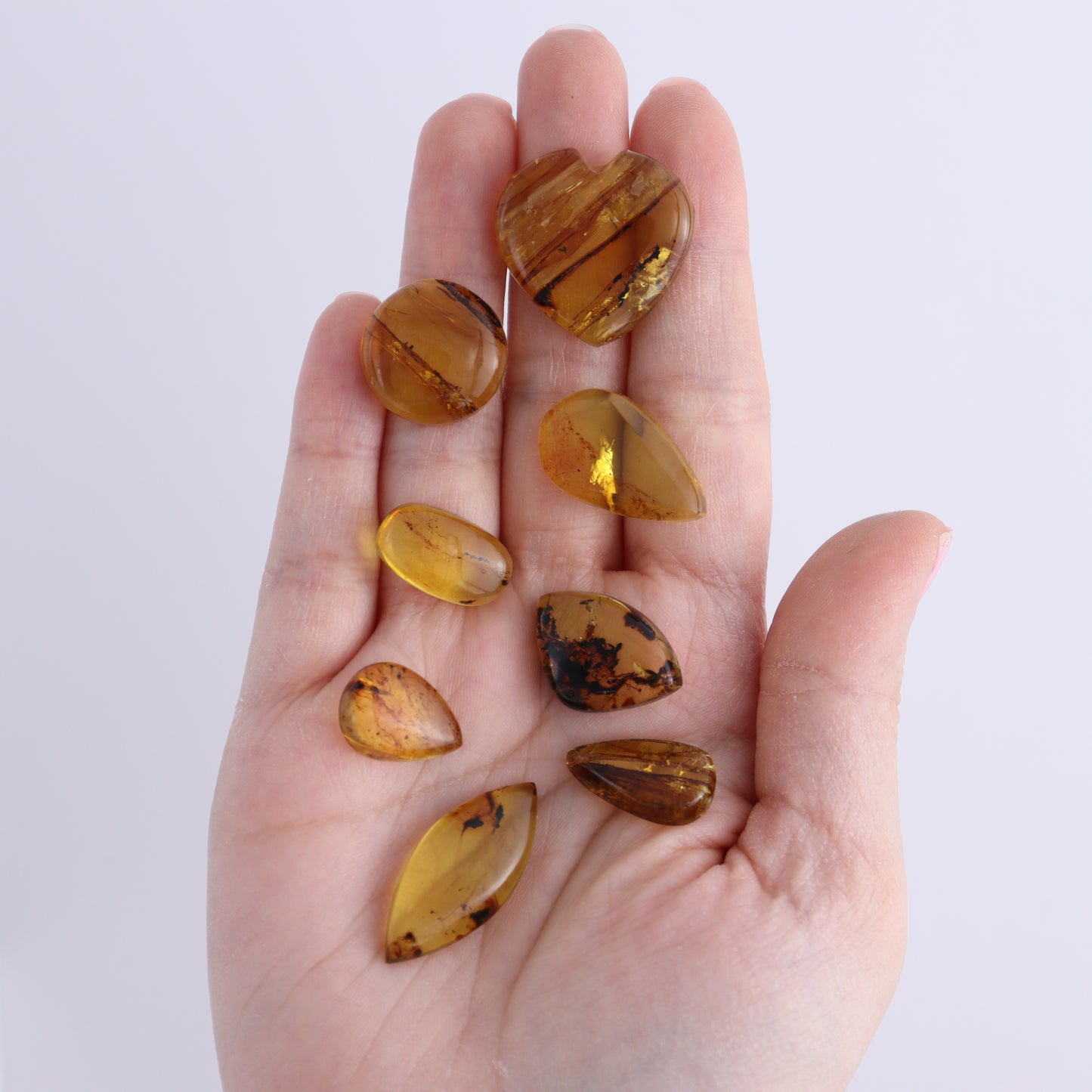 Chiapas Mexico Amber Cabs Set of 8 - Expert Wholesale and Supplier of Wholesale Crystals & Bulk Gemstones, ["Amber","Cabs","Chiapas Amber","Mexico"]