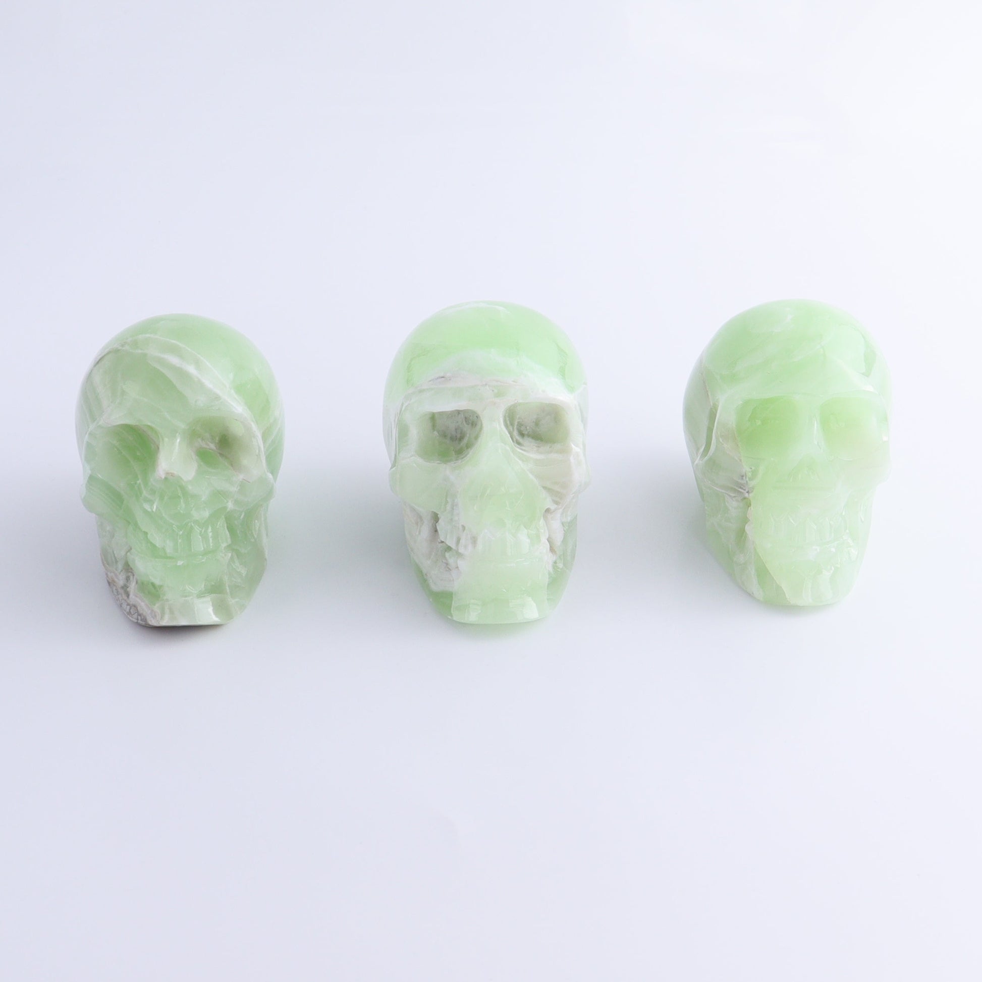 One Mexican Green Onyx/Calcite Skull - Expert Wholesale and Supplier of Wholesale Crystals & Bulk Gemstones, ["Calcite","Catalog Onyx","Green Onyx","Mexico","onyx","Skulls"]