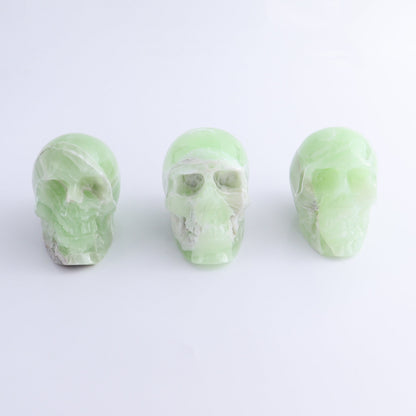 One Mexican Green Onyx/Calcite Skull - Expert Wholesale and Supplier of Wholesale Crystals & Bulk Gemstones, ["Calcite","Catalog Onyx","Green Onyx","Mexico","onyx","Skulls"]