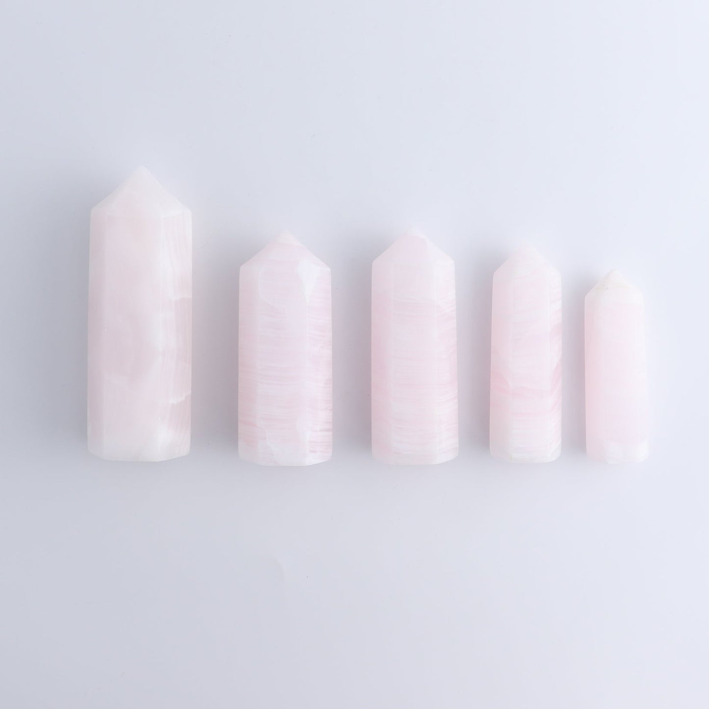 Pink Mangano Calcite Towers Set of 5