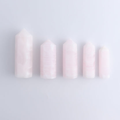 Pink Mangano Calcite Towers Set of 5