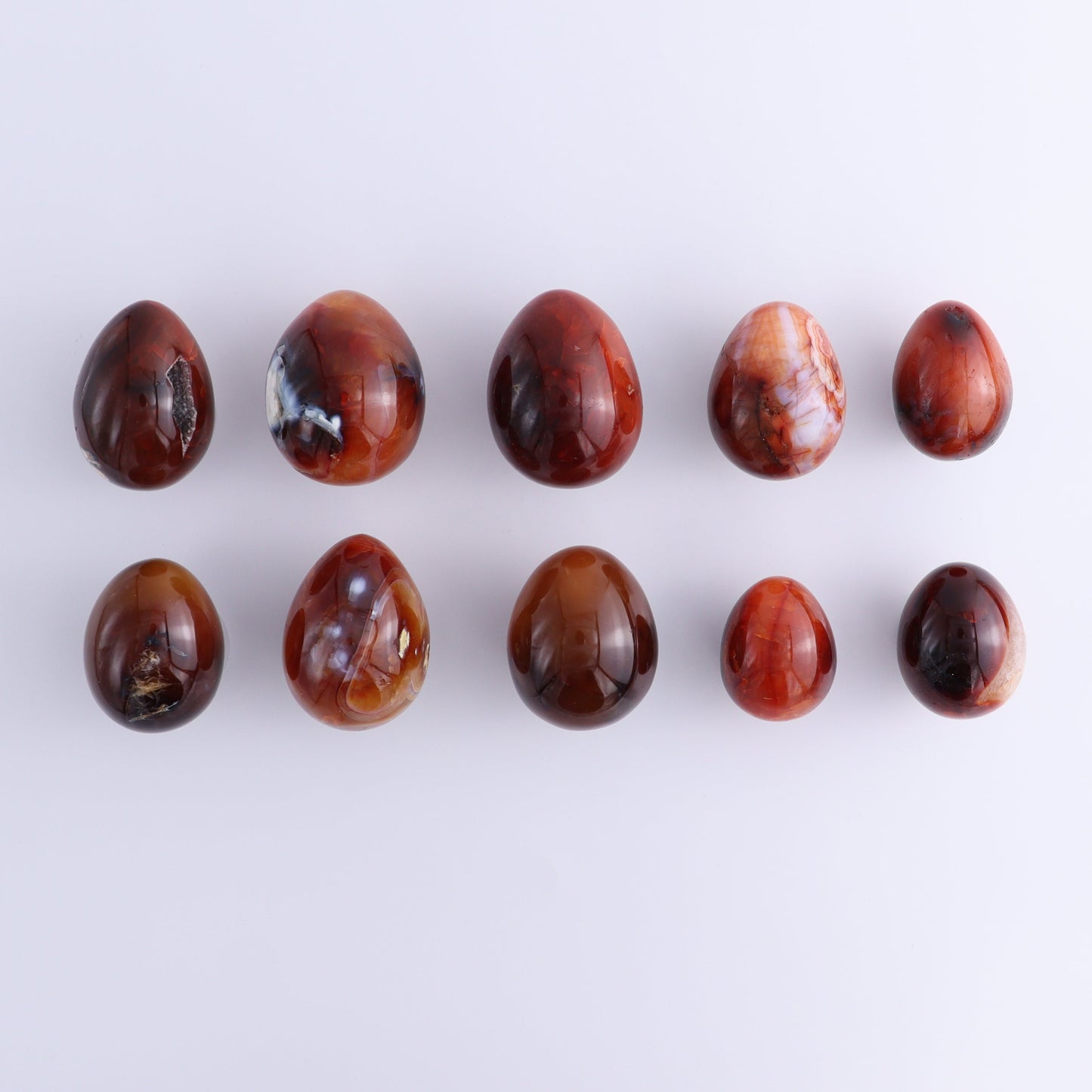 Carnelian Eggs Set of 10 - Expert Wholesale and Supplier of Wholesale Crystals & Bulk Gemstones, ["carnelian","Eggs","Madagascar"]