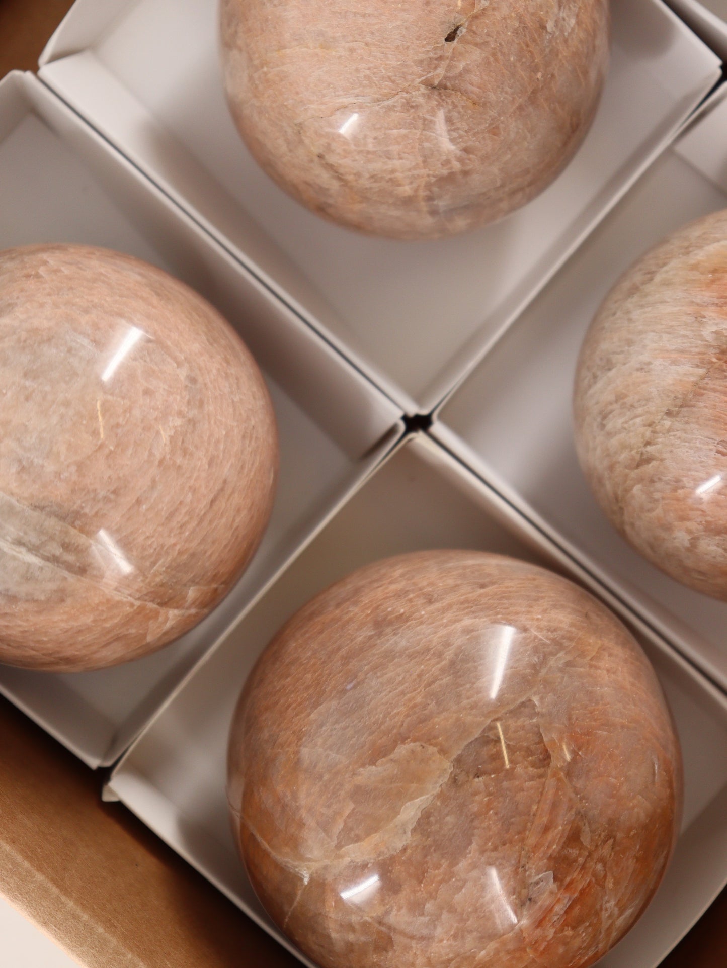 Peach Moonstone Spheres Set of 6 - Expert Wholesale and Supplier of Wholesale Crystals & Bulk Gemstones, []