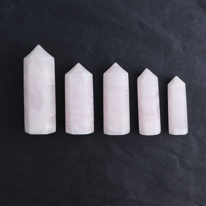 Pink Mangano Calcite Towers Set of 5