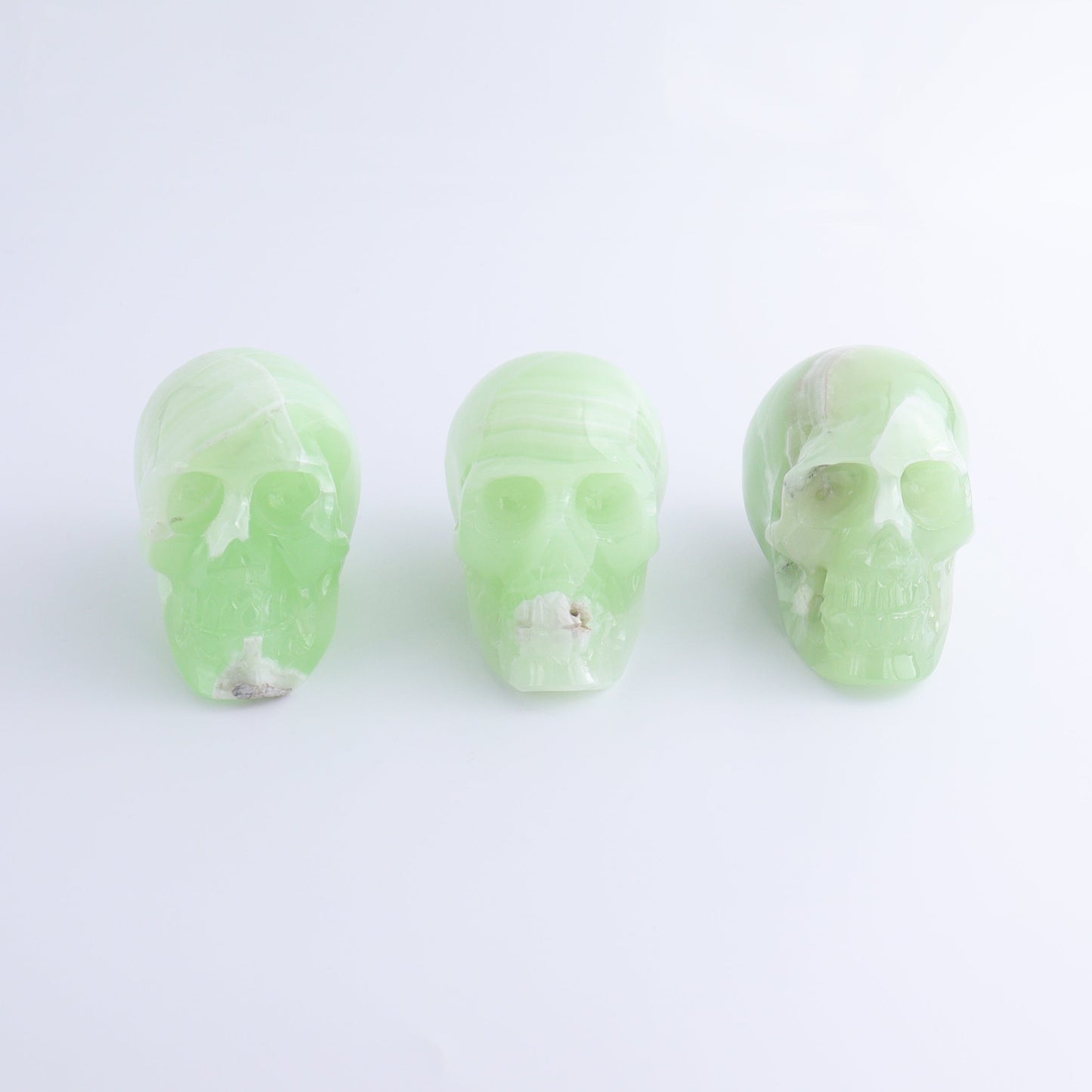 One Mexican Green Onyx/Calcite Skull - Expert Wholesale and Supplier of Wholesale Crystals & Bulk Gemstones, ["Calcite","Catalog Onyx","Green Onyx","Mexico","onyx","Skulls"]