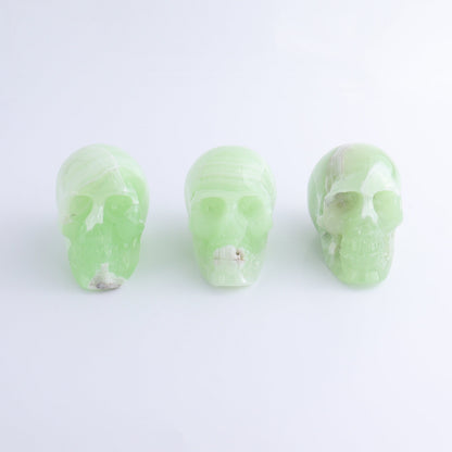 One Mexican Green Onyx/Calcite Skull - Expert Wholesale and Supplier of Wholesale Crystals & Bulk Gemstones, ["Calcite","Catalog Onyx","Green Onyx","Mexico","onyx","Skulls"]