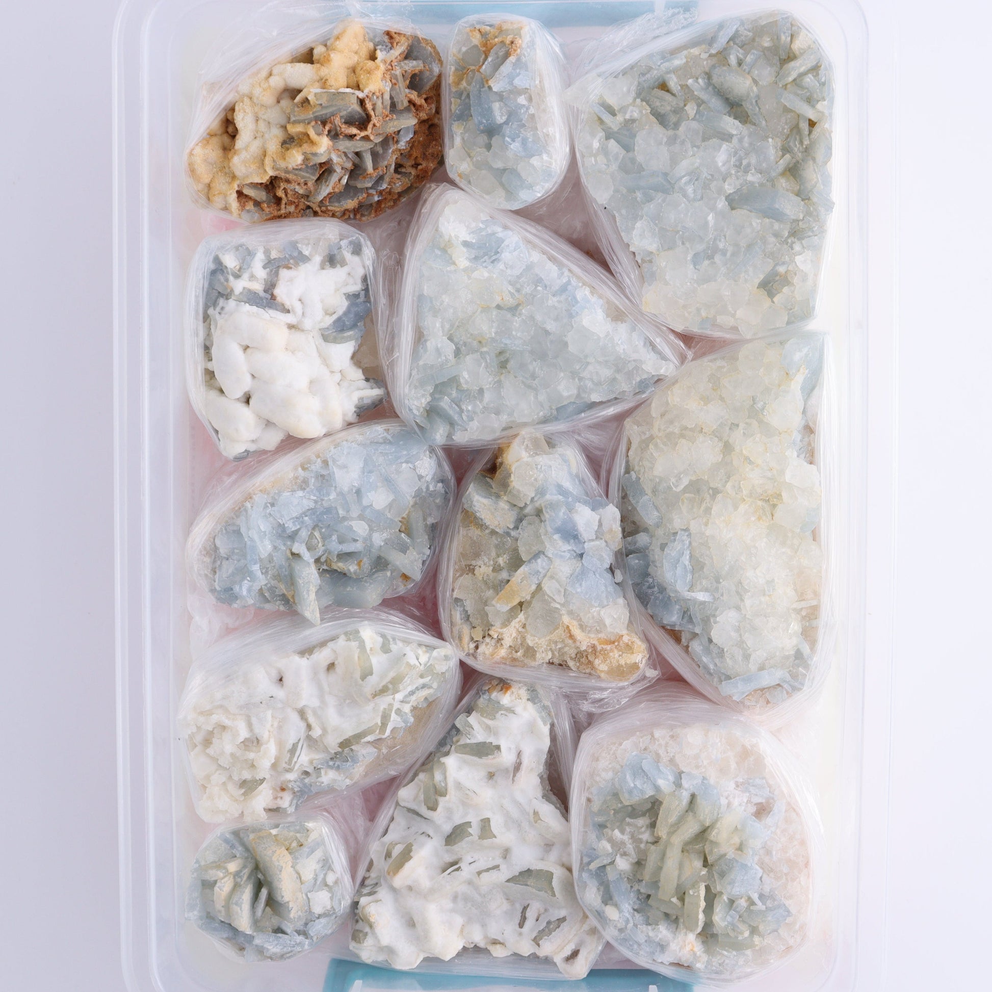 Blue Barite from Morocco Flat - Expert Wholesale and Supplier of Wholesale Crystals & Bulk Gemstones, ["Barite","Blue Barite","Clusters","Flats","Morocco"]