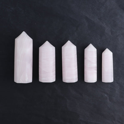 Pink Mangano Calcite Towers Set of 5