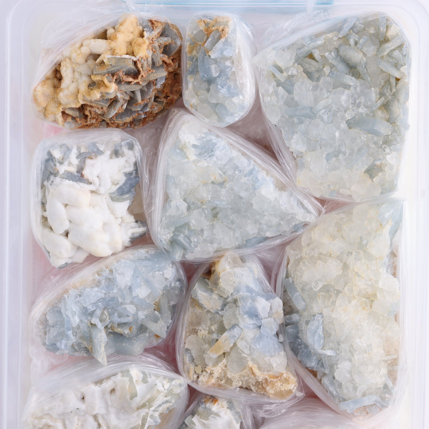Blue Barite from Morocco Flat - Expert Wholesale and Supplier of Wholesale Crystals & Bulk Gemstones, ["Barite","Blue Barite","Clusters","Flats","Morocco"]