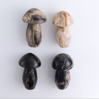 Petrified Wood Mushrooms Set of 4