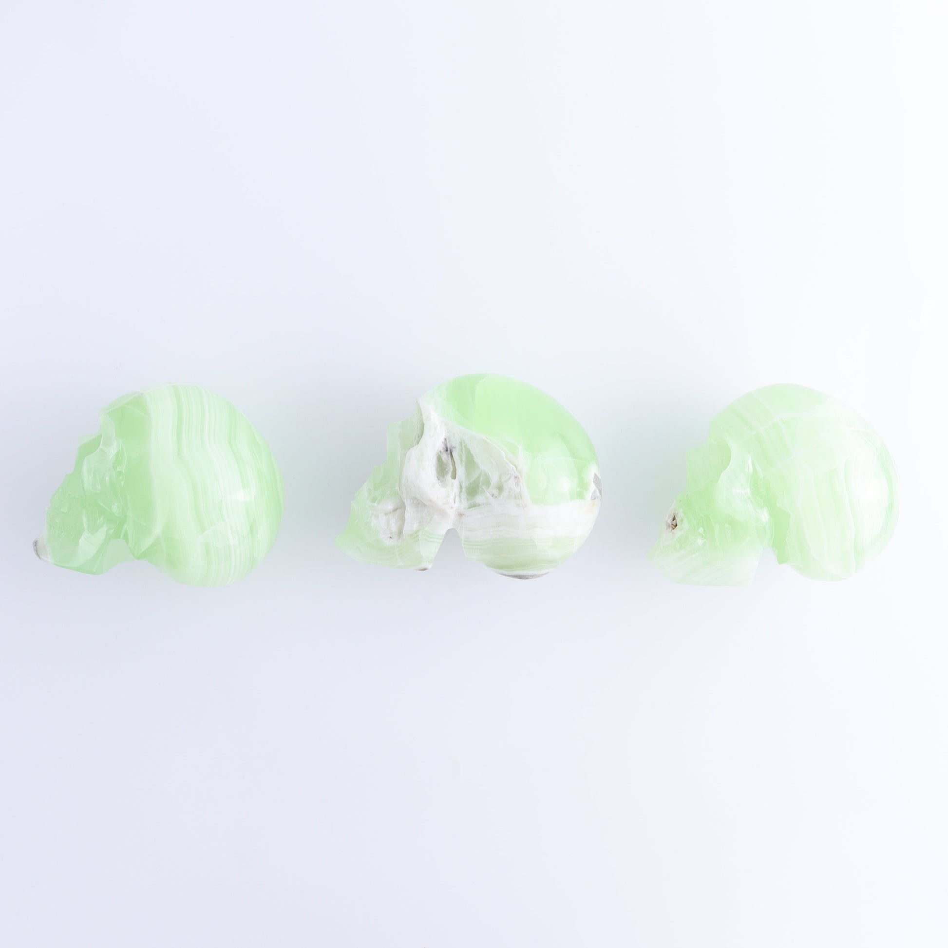 One Mexican Green Onyx/Calcite Skull - Expert Wholesale and Supplier of Wholesale Crystals & Bulk Gemstones, ["Calcite","Catalog Onyx","Green Onyx","Mexico","onyx","Skulls"]