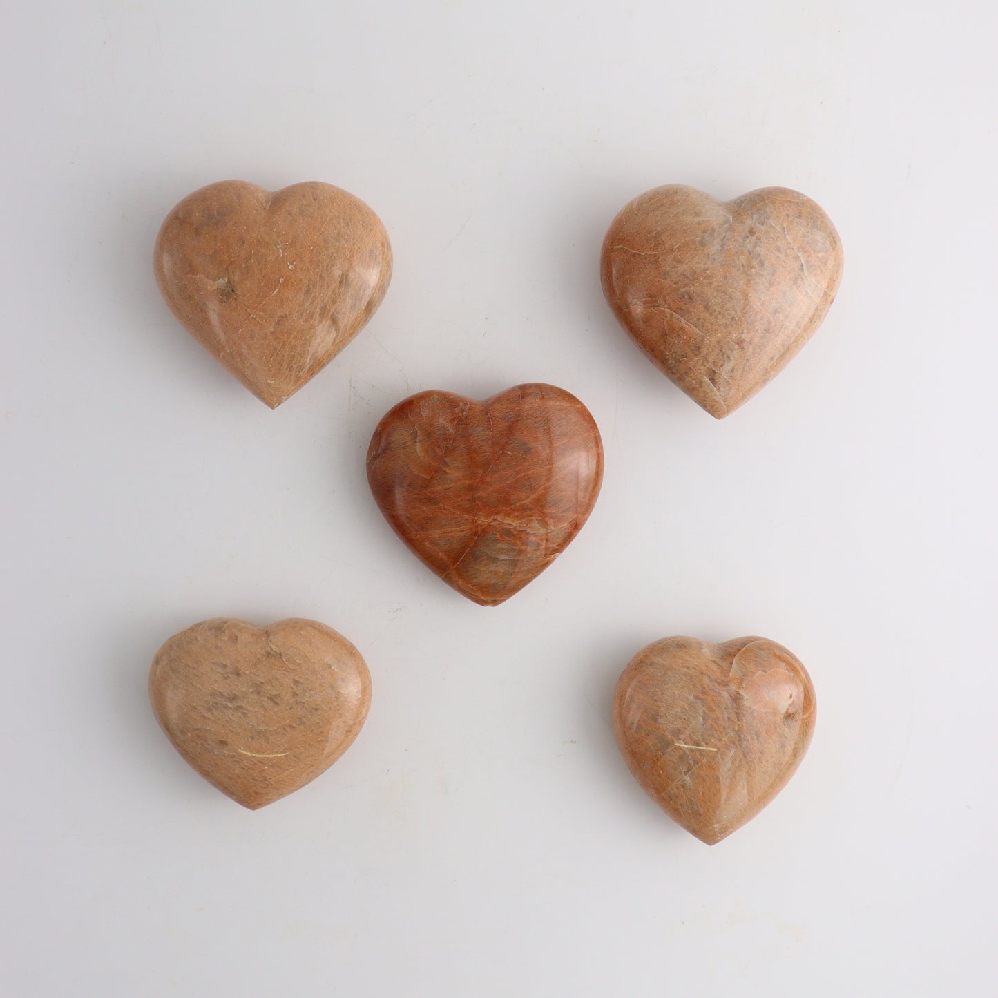 Peach Moonstone Hearts - Expert Wholesale and Supplier of Wholesale Crystals & Bulk Gemstones, ["Brazil","Hearts","Peach Moonstone"]