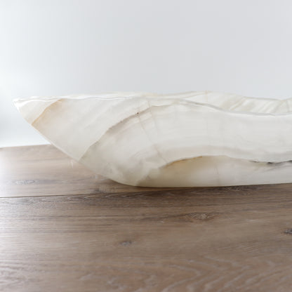 Mexican Onyx/Calcite Canoe Bowl 32"