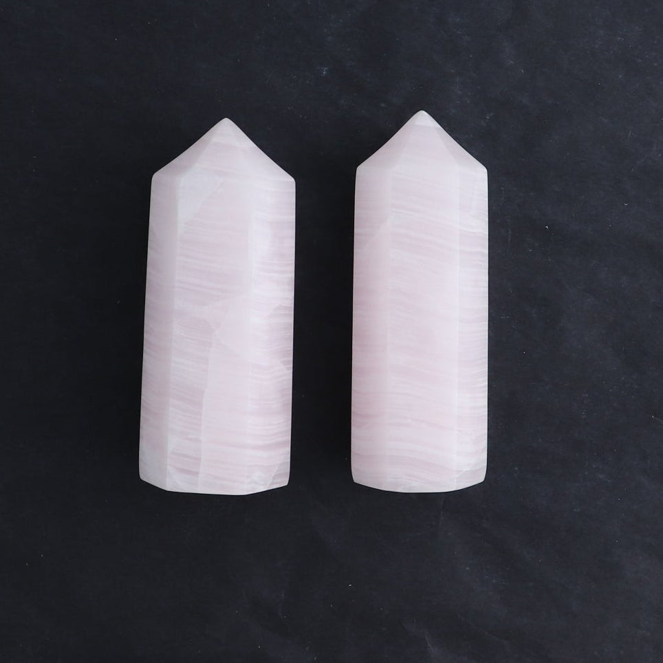 Pink Mangano Calcite Towers Set of 5